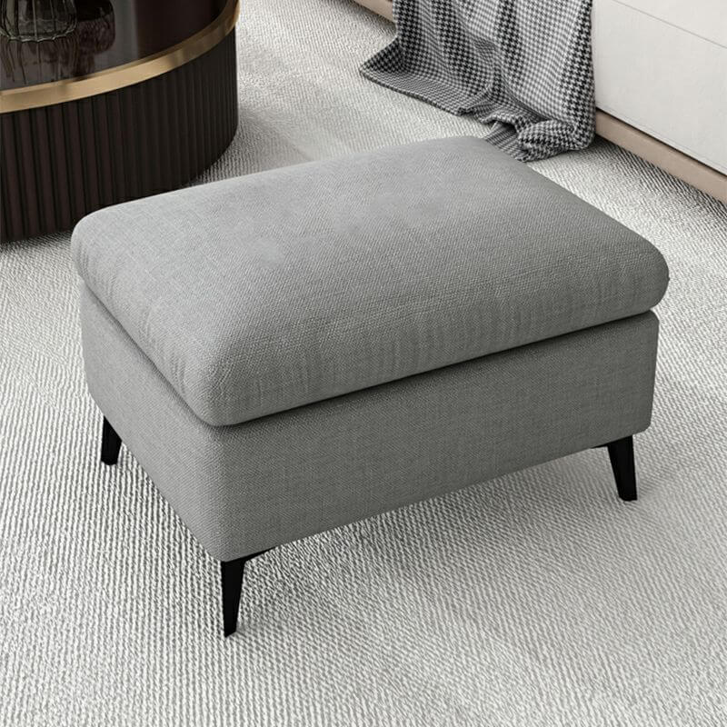 Light gray cotton blend ottoman