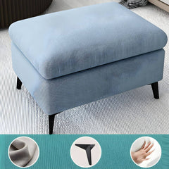 Light blue rectangle ottoman for small spaces