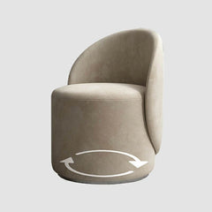 Comfortable upholstered vanity stool in grey