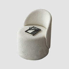 Upholstered vanity stool showcasing solid construction