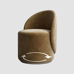 Stylish cambered back vanity stool in beige