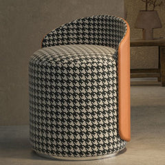 Close-up of Upholstered Seat of Vanity Stool