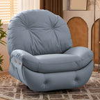 Close-up of the faux leather upholstery on a recliner