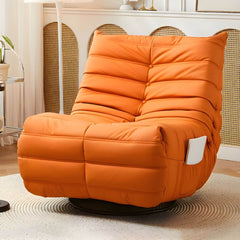 Elegant ergonomic recliner in soft flannel upholstery