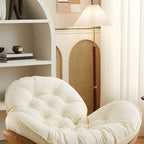 Elegant beige upholstered rocking chair