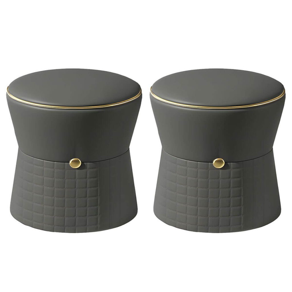 Elegant light gray pouf ottoman
