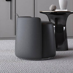 Light gray pouf ottoman offering comfort and style