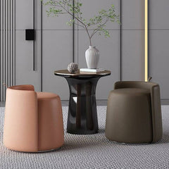 Unique-shaped brown pouf for contemporary interiors