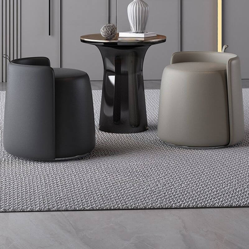 Puf Otomán Moderno de Piel Falsa con Patas Plateadas para Decoración de Hogar con Estilo Imagen secundaria del producto