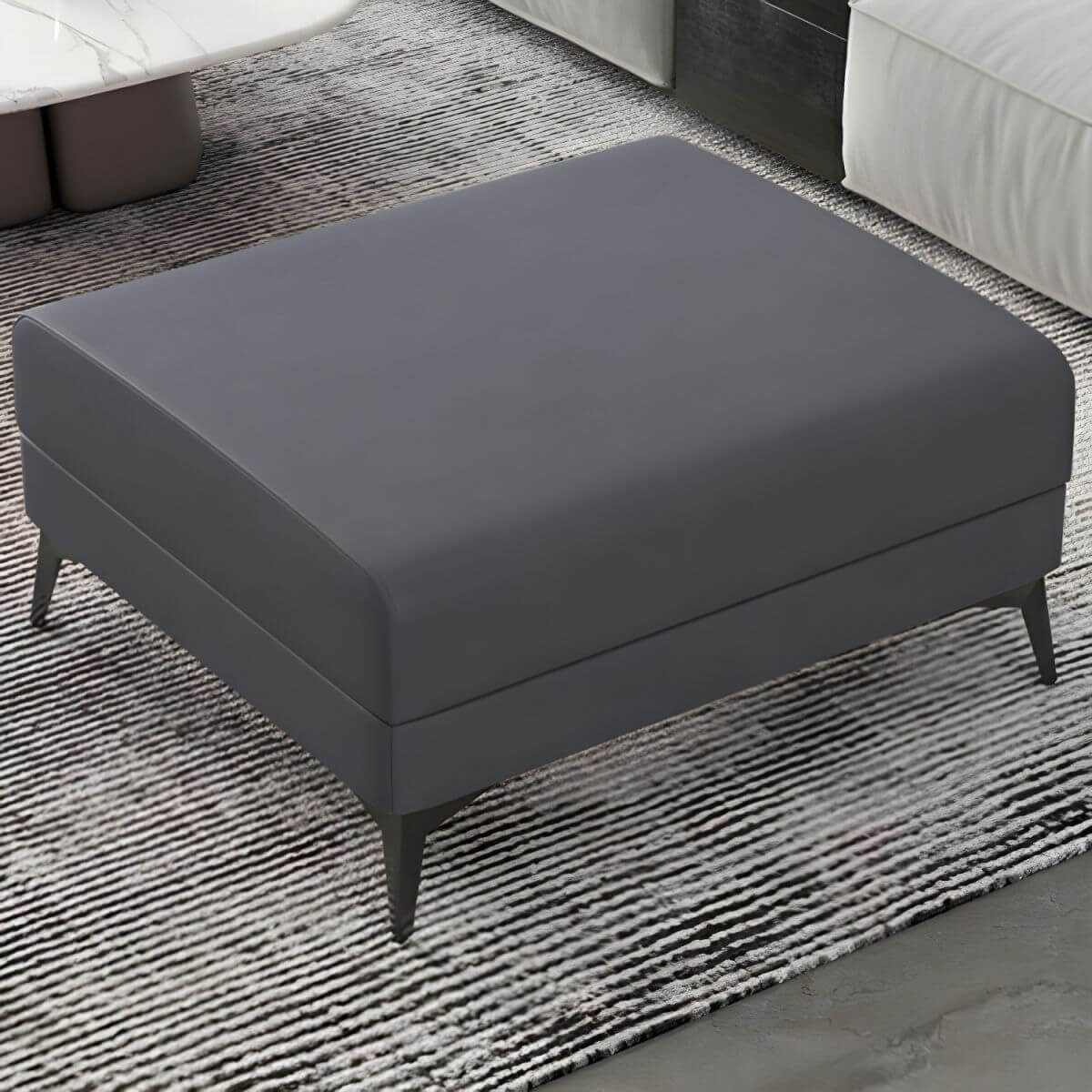 Vibrant cyan footstool with sponge filling Hauptbild