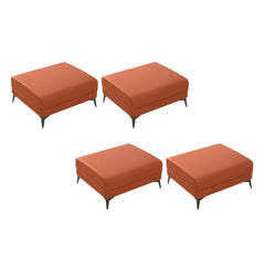 Modern faux leather footstool in beige-coffee