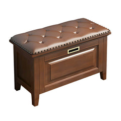 Faux leather ottoman with sponge seat filling