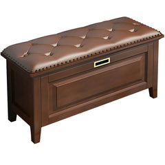 Stylish storage ottoman with nailhead trim