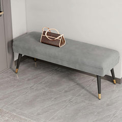 Modern flannel rectangle footstool with gold legs