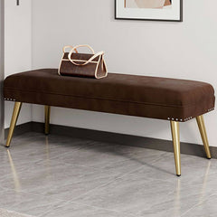 Brown flannel upholstered footstool