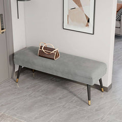 Modern flannel rectangle footstool with gold legs