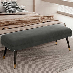 Blue solid color footstool