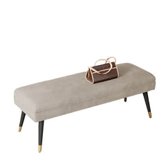 Brown flannel upholstered footstool