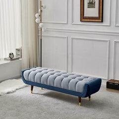 Modern flannel rectangle ottoman at home