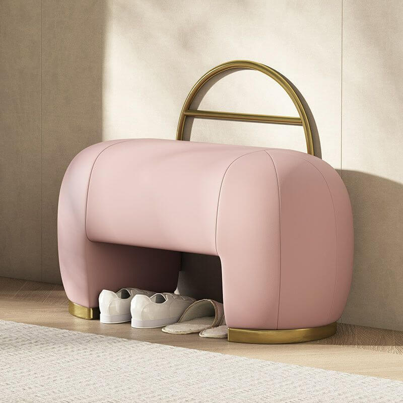 Modern genuine leather ottoman with unique shape Hauptbild