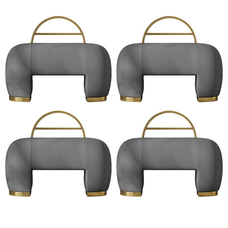 Close-up of genuine leather texture on ottoman