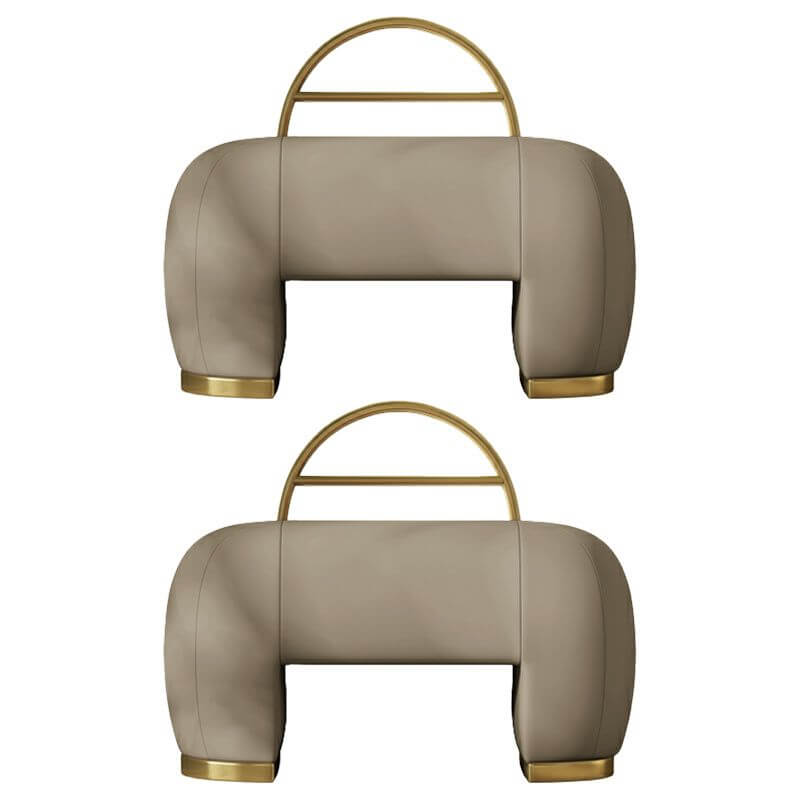 Modern genuine leather ottoman with unique shape