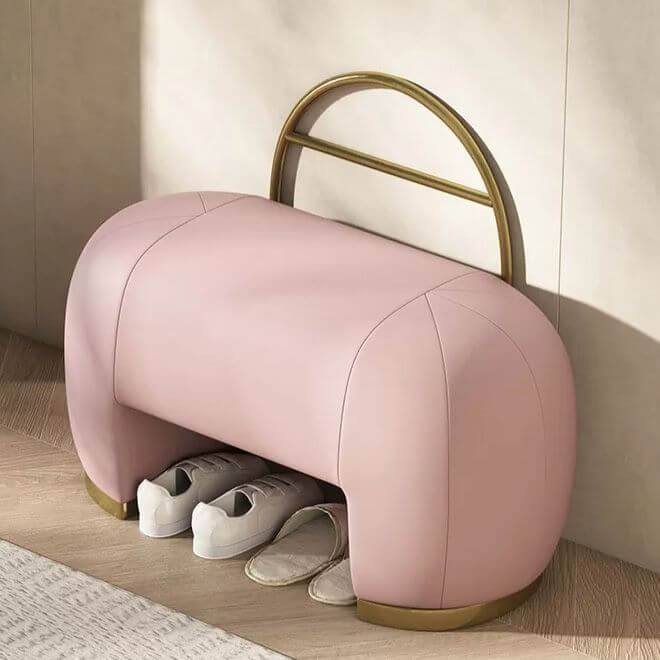 Vibrant orange ottoman for modern decor