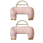 Elegant leather ottoman in stylish room