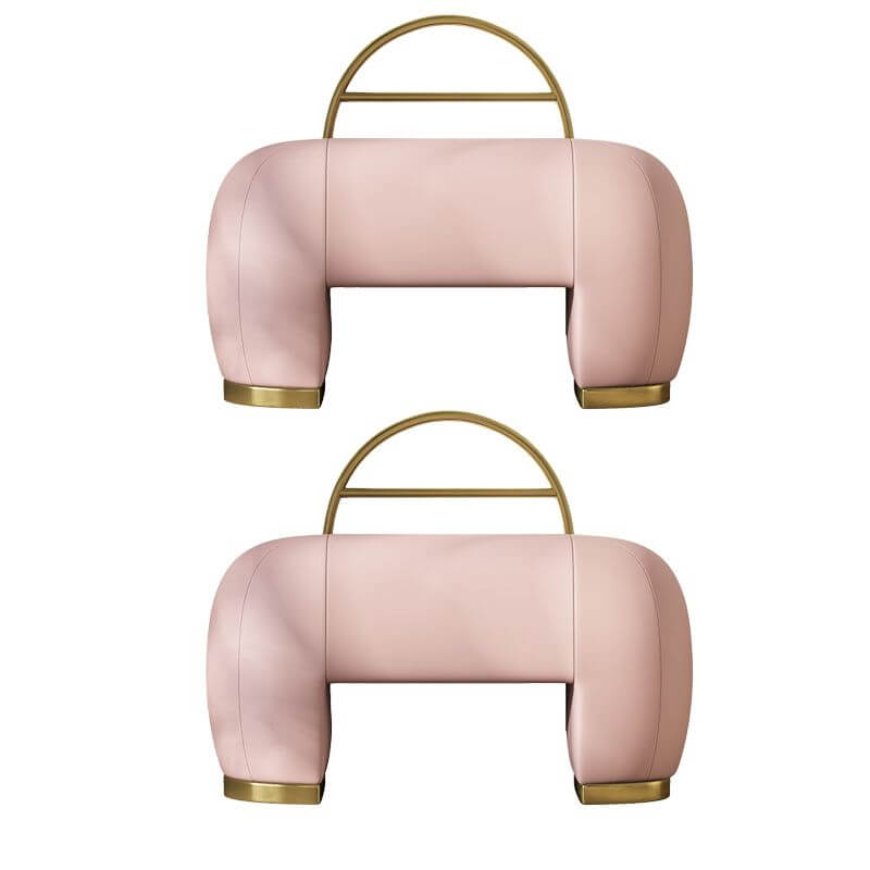 Elegant leather ottoman in stylish room