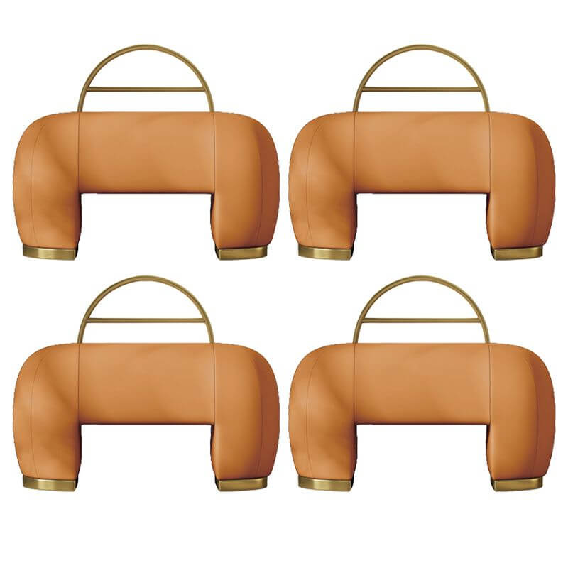 Vibrant orange ottoman for modern decor