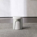 Stylish gray ottoman as a footrest