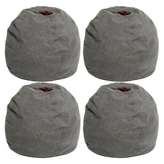 Modern Gray Cotton Pouf front view