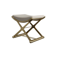 Modern gray metal vanity stool side profile