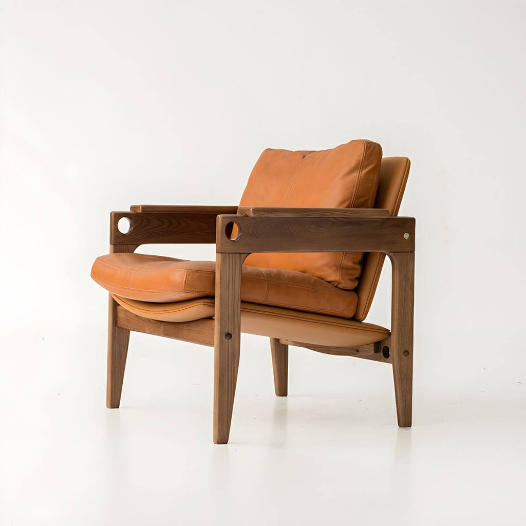 modern grey and amber arm chair