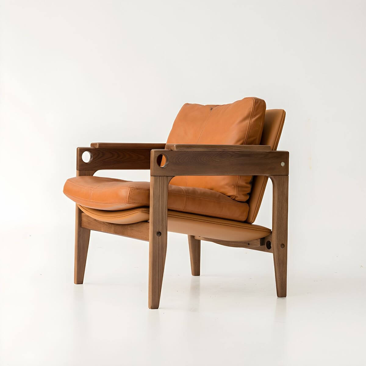 modern grey and amber arm chair