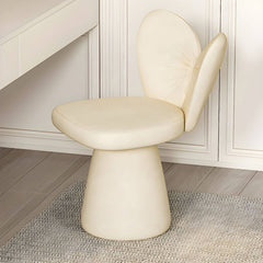 Brown Wood Frame Vanity Stool with Swivel Feature