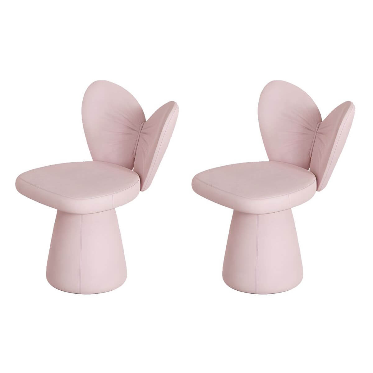 Brown Wood Frame Vanity Stool with Swivel Feature