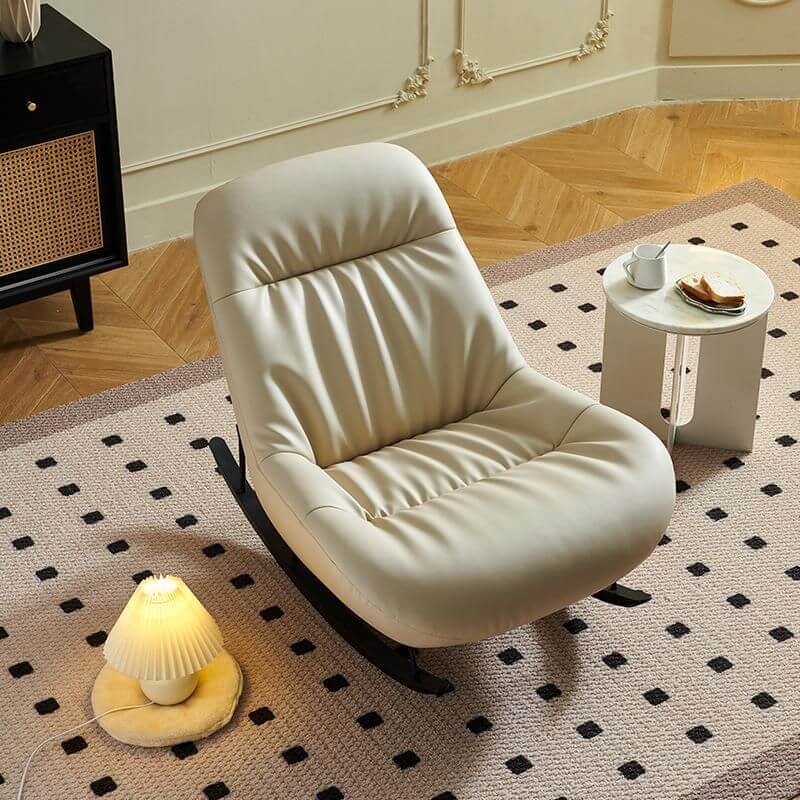 Modern indoor rocking chair in coffee color