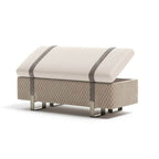 Close-up of Beige Upholstery on Storage Bench