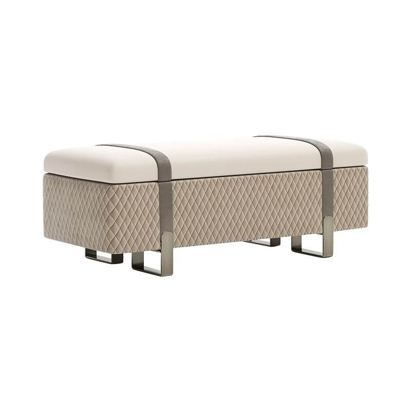 Elegant Rectangle Sitting Bench with Open Flip Top