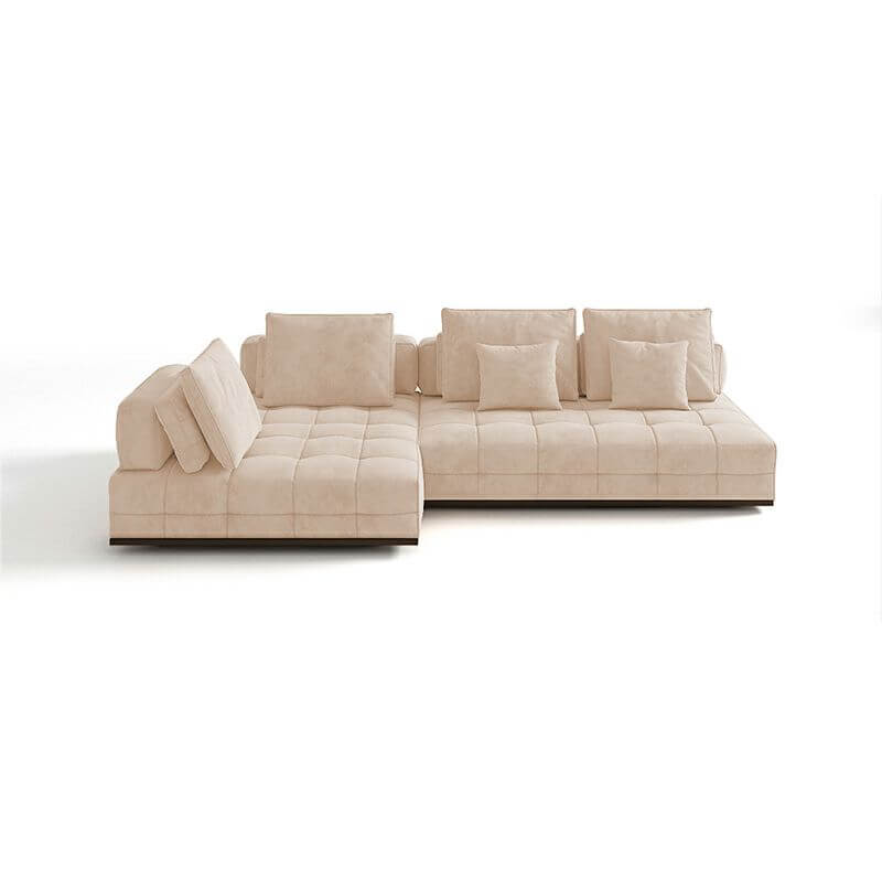 Side angle of Modern L-Shape sofa with concealed support