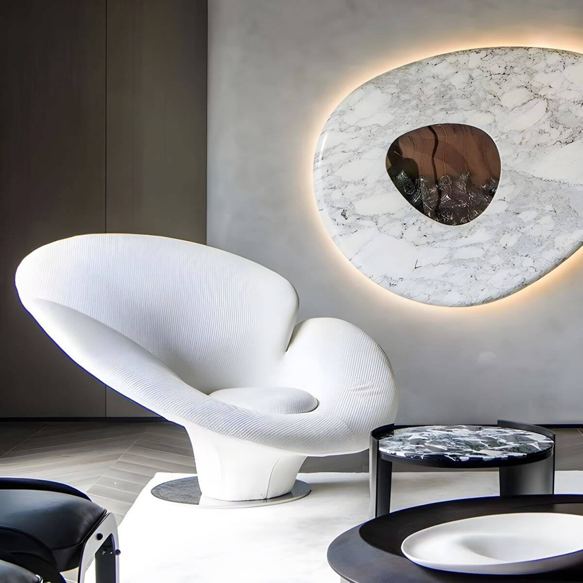 Modern Papasan Chair with Flannel Upholstery Main image