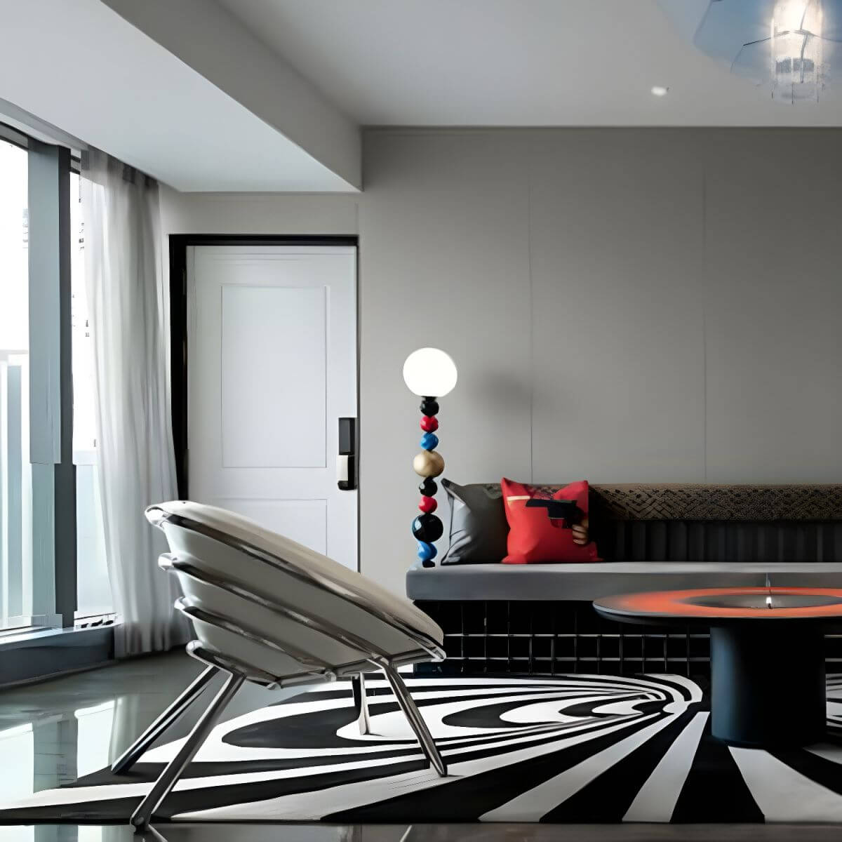 Silver metal legs of the Papasan Chair