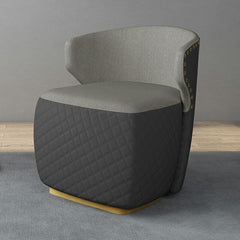 Gray & White Modern Patchwork Flannel Ottoman