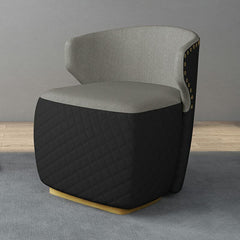 Dark Gray/Black Modern Patchwork Flannel Ottoman