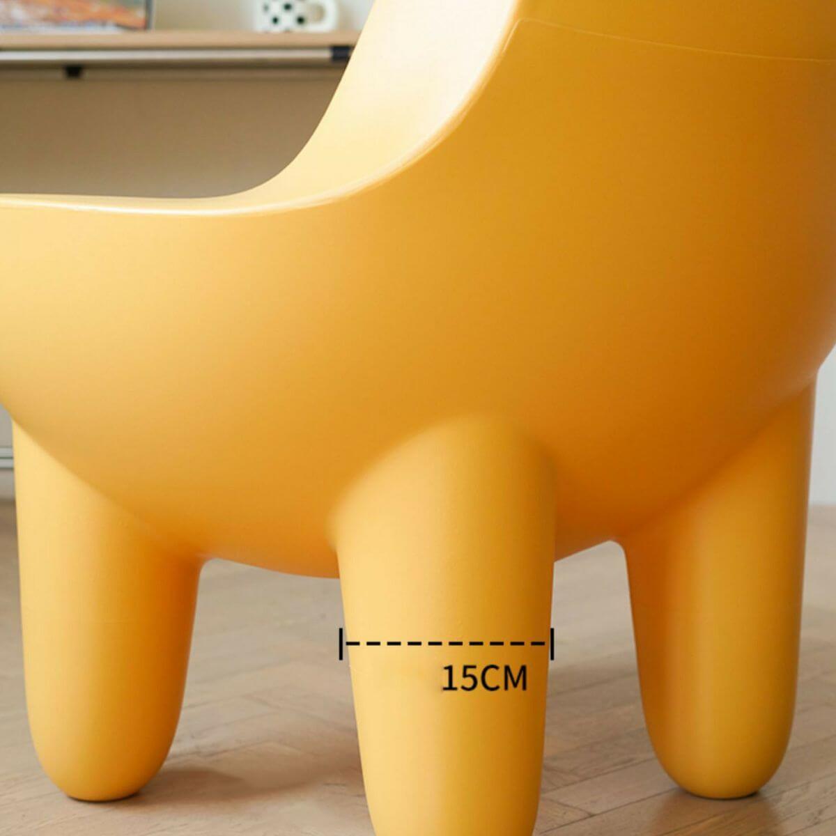 Durable plastic frame arm chair with grey cushioning