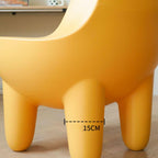 Durable plastic frame arm chair with grey cushioning