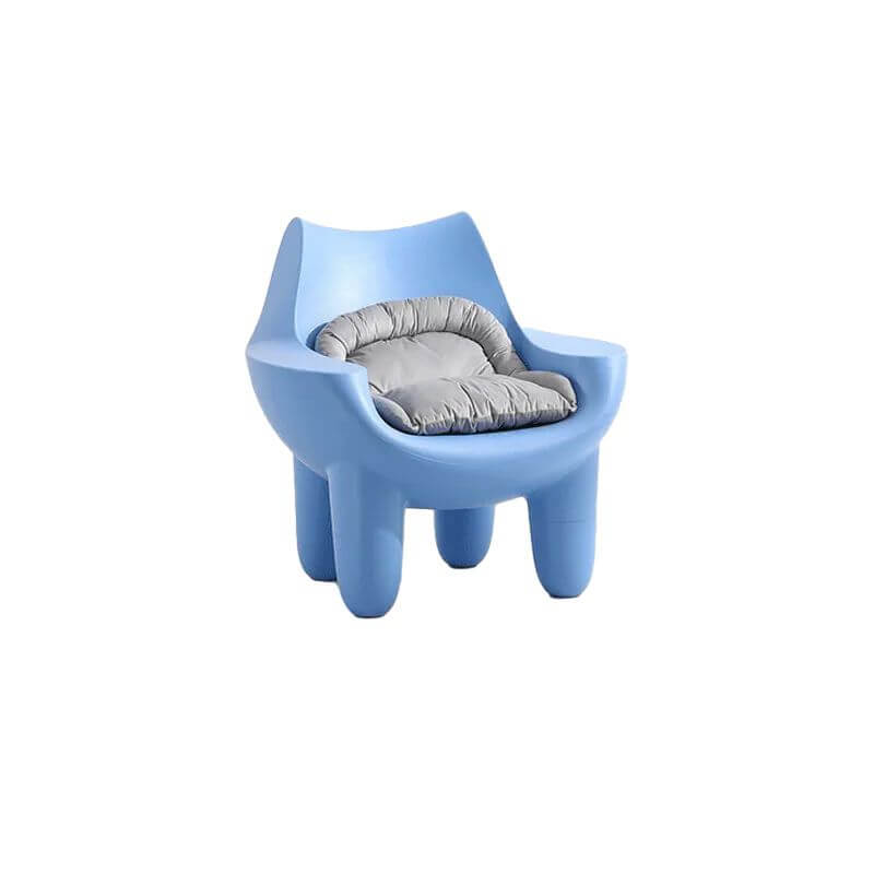 Stylish solid color armchair with removable cushions