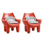 Contemporary arm chair with fixed back and armrests