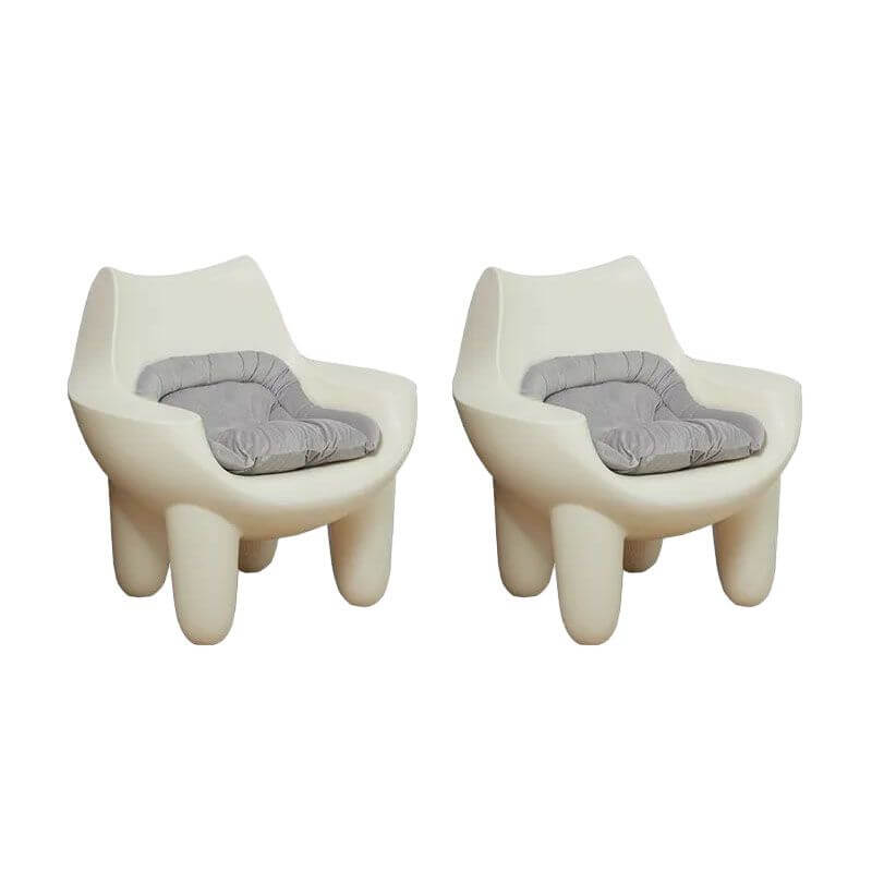 Modern Plastic Arm Chair grey cushions
